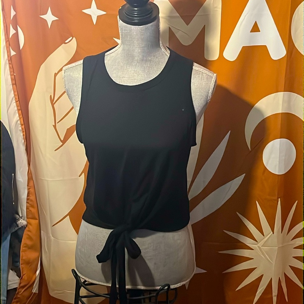 Women’s Marika black knot front tank